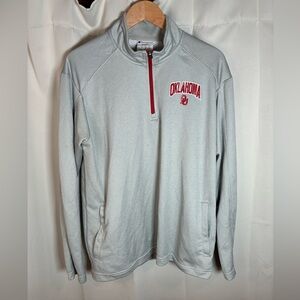 Oklahoma Sooners Mens Gray Performance Quarter‎ Zip Pullover